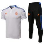 Polo Real Madrid 2021/2022 Kit, Blanco & Rayas Azul