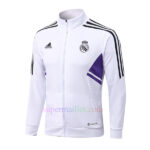 Veste de foot Real Madrid Col Montant 2022/23 Kit blanc veste